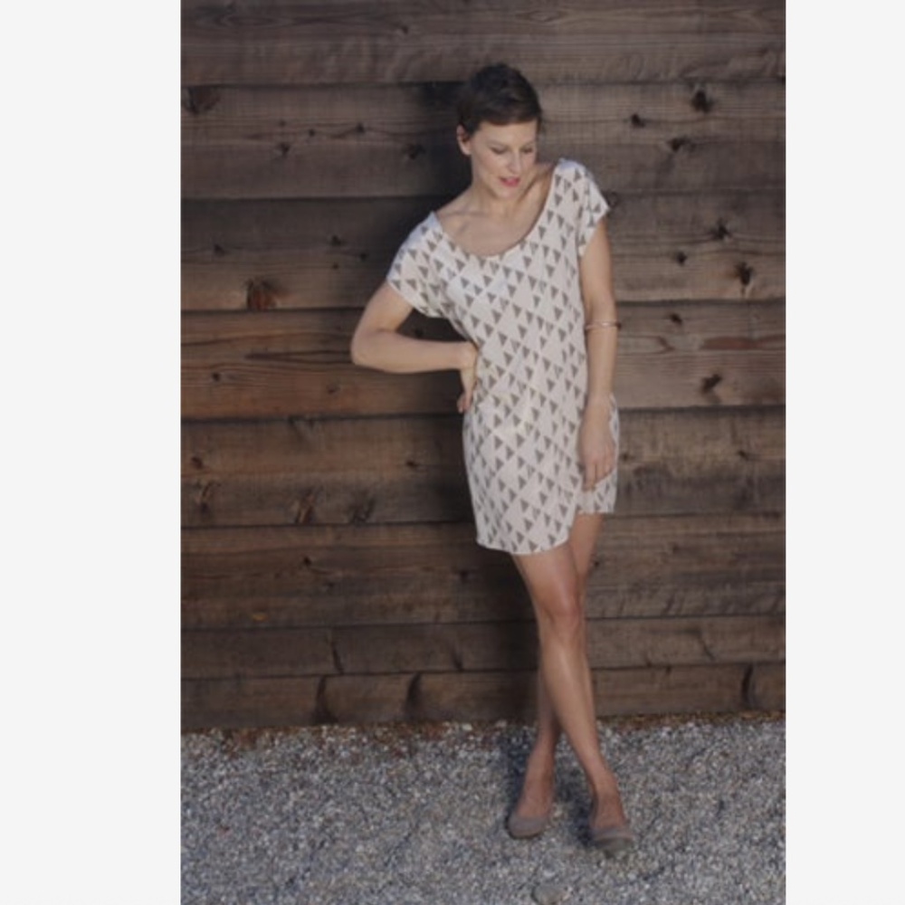 Jesse Kamm Geometric Patterned silk tunic dress